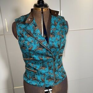 Alpin of Austria Gorgeous Stretch Brocade Vest-New with Tags